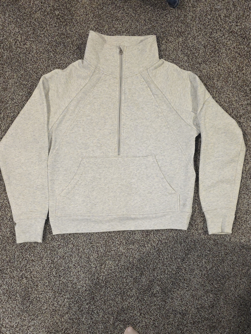 Danskin Light Gray Half-Zip Funnel Neck Sweatshirt